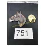 Vintage Cast Metal Horse Head Ashtray