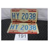 Pair of Illinois License Plate / HY-2038 - (1976)