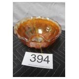 Vtg. Carnival Glass Marigold Serving Bowl