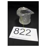 Vtg. Clear Pressed Glass Top Hat Toothpick Holder