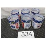 (6) Libbey Apollo 11 Man on the Moon Glassware