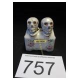 Rare 'Skull & Roses' Arkansas Nodder S & P Set