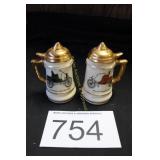 Vintage Antique Auto Ceramic Stein Shaker S & P