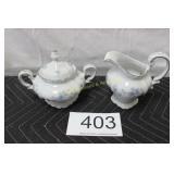 Johann Haviland Blue Garland Cream & Sugar