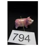 NAPCO Pink Porcelain Mama Pig Figurine w/Piglets