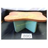 Handmade Pine Stool w/Nautical Anchor & Fish
