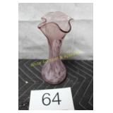 Norcrest Handblown Art Glass Ruffle Rim Bud Vase