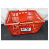 Vtg. Industrial Style Red Plastic Shopping Basket