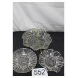 (3) Pieces oof Federal Clear Glass Plate/Bowls
