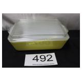Pyrex Yellow Milk Glass Refrigerator Dish w/Lid