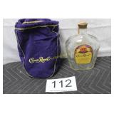 Vintage Royal Crown Bottle & Blue Collectors Bag