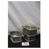 (3) Guardian Ware Triangle Heart Shaped Pan