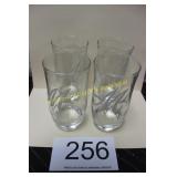 'M' Monogrammed Clear Glass Tumbler