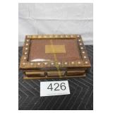 London Leather Wooden Jewelry Box