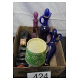 Misc. Box Lot of Avon Decanters & More