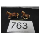 Pair of Vtg. Bradley Bone China Miniature Horses