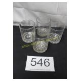 Set of (4) Pebble Bottom Cocktail Glasses