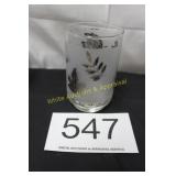 Vintage Libbey Frosted Silver Leaf Tumbler