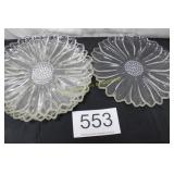 (4) Hazel Atlas Sunflower Luncheon Snack Plates