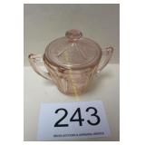 Pink Depression Covered Glass Bowl