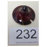 Vtg. A/H Ruby Red Glass Slotted Sugar - Lid Only