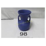 Double Handled Matte Blue Amphora Vase