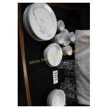 (59) Pieces of Corelle Shado Iris Dinnerware