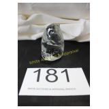 Hand-Blown Clear Art Glass Penguin Figurine