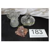 Assorted Lot of (4) Glass Perfume Bottles & More
