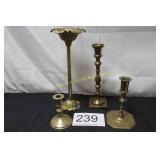 Eclectic Brass Candlestick Collection of (4)