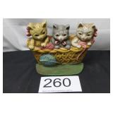 Cast Iron 3 Kittens Doorstop