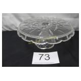 Vintage Pressed Glass Pedestal Cake Stand