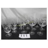 Set of (18) Etched Delicate Stemware