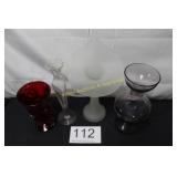 (4) Glass Vases - See Descriptions