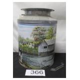 Decorative Milk Can - Farm Scene Lithograph