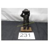 Bronze Figure of Young Daydreamer