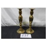 Pair of Heavy Solid Brass Taper Candlesticks