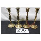 (4) Solid Brass Taper Candlesticks