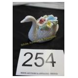Vtg. Bone China Floral Swan Figurine