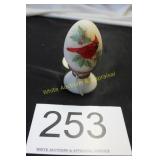 1994 Fenton Art Glass Satin White Cardinal Bird