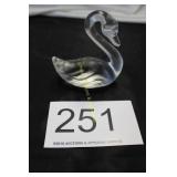 Vintage Frosted Art Glass Swan Figurine
