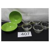 (5) Glasbake Custard Cups & More