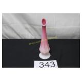 Fenton Pink Crest Paneled Swung Bud Vase