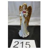 Resin Angel Figurine Holding Red Heart