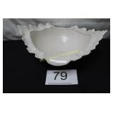 Scalloped White Footed Centerpiece Bowl
