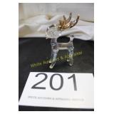 Iridescent Blown Glass Reindeer Figurine