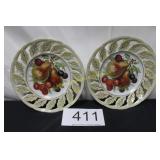 Reticulated Fruit Plate Pair