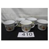 Floral Ceramic Mug Lot - Set of 5