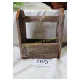 Primitive Handmade Weathered Wood Carrier