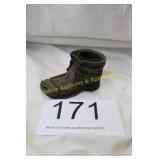 Victorian Era Cast Metal Figural Boot-Thimble Hold